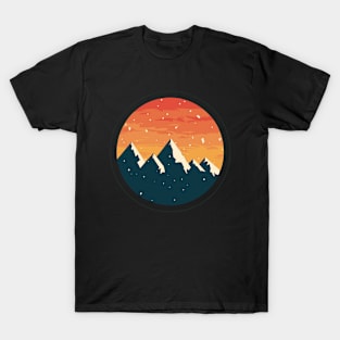 snow falling mountains T-Shirt